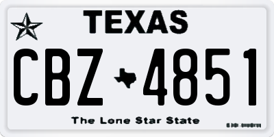 TX license plate CBZ4851