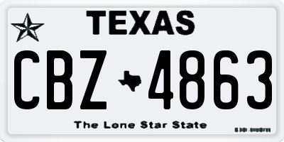 TX license plate CBZ4863