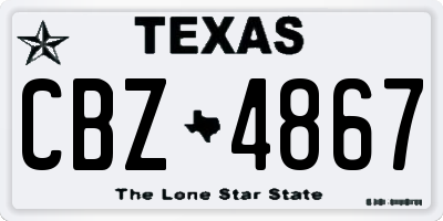 TX license plate CBZ4867