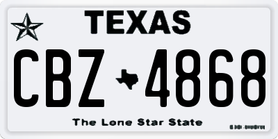 TX license plate CBZ4868