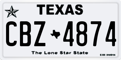TX license plate CBZ4874