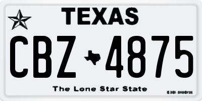 TX license plate CBZ4875