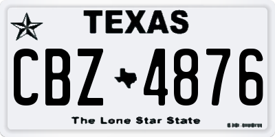 TX license plate CBZ4876