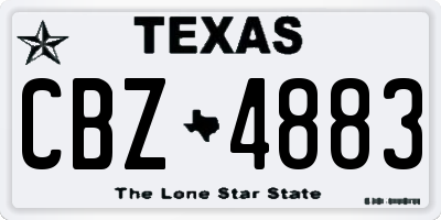 TX license plate CBZ4883