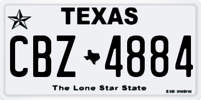 TX license plate CBZ4884