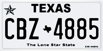 TX license plate CBZ4885