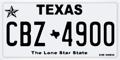 TX license plate CBZ4900