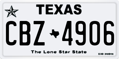 TX license plate CBZ4906