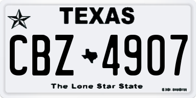 TX license plate CBZ4907