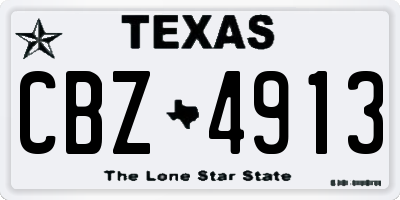 TX license plate CBZ4913