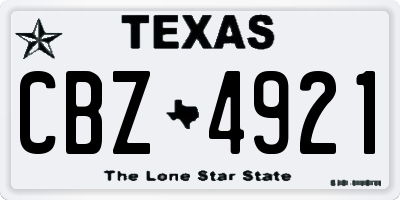 TX license plate CBZ4921