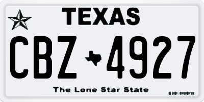 TX license plate CBZ4927