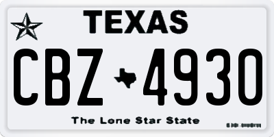 TX license plate CBZ4930