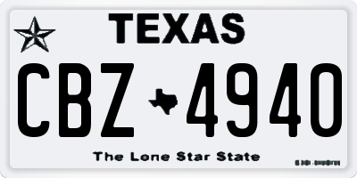 TX license plate CBZ4940