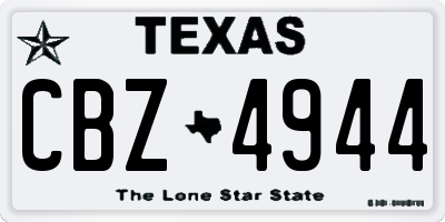 TX license plate CBZ4944