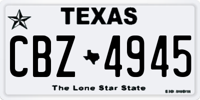 TX license plate CBZ4945