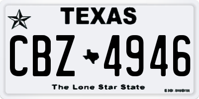 TX license plate CBZ4946