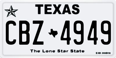 TX license plate CBZ4949