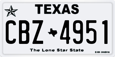TX license plate CBZ4951