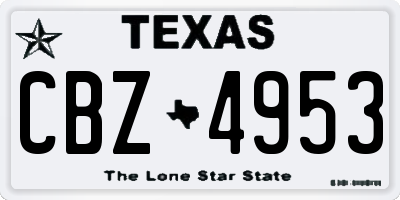 TX license plate CBZ4953
