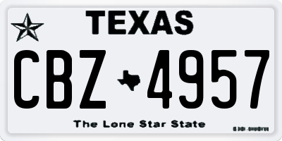 TX license plate CBZ4957