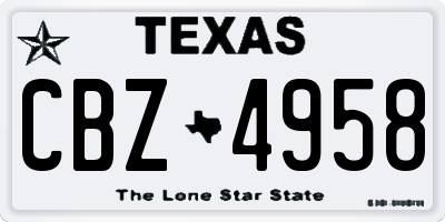 TX license plate CBZ4958