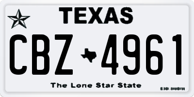 TX license plate CBZ4961