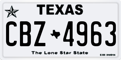 TX license plate CBZ4963