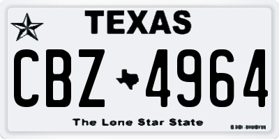 TX license plate CBZ4964