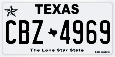 TX license plate CBZ4969