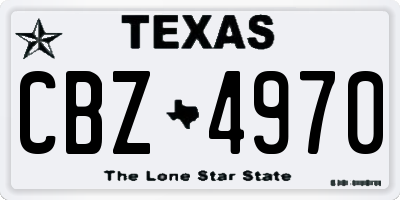 TX license plate CBZ4970