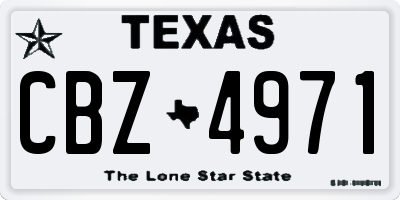 TX license plate CBZ4971