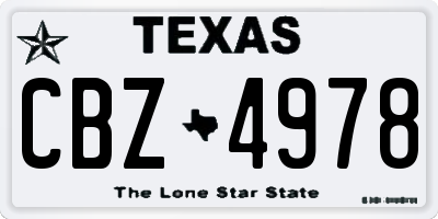 TX license plate CBZ4978