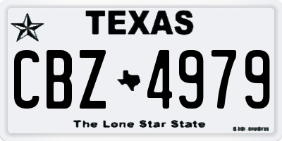 TX license plate CBZ4979