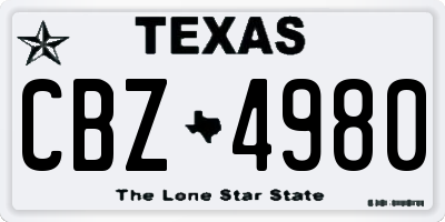 TX license plate CBZ4980