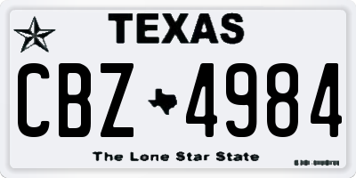 TX license plate CBZ4984