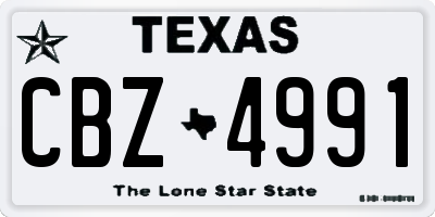 TX license plate CBZ4991