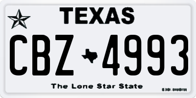 TX license plate CBZ4993