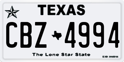 TX license plate CBZ4994