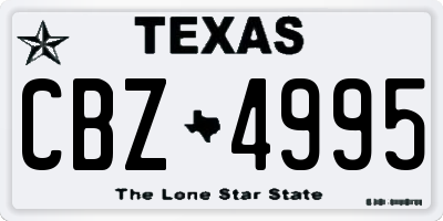 TX license plate CBZ4995