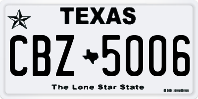 TX license plate CBZ5006
