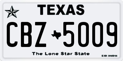 TX license plate CBZ5009