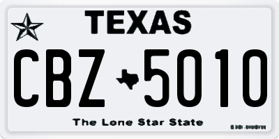 TX license plate CBZ5010