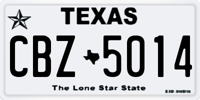 TX license plate CBZ5014