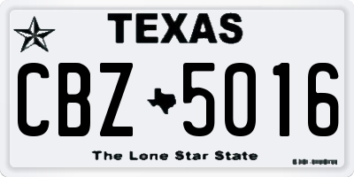 TX license plate CBZ5016
