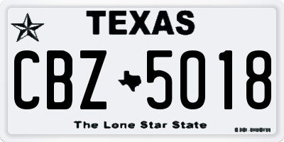TX license plate CBZ5018