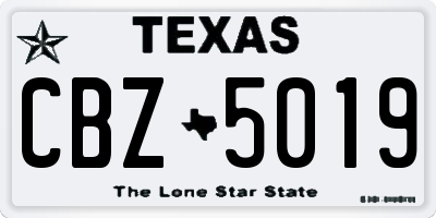 TX license plate CBZ5019