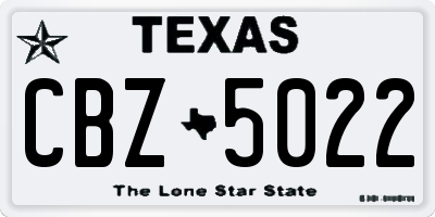 TX license plate CBZ5022