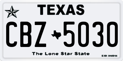 TX license plate CBZ5030