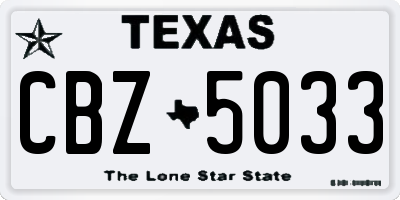 TX license plate CBZ5033